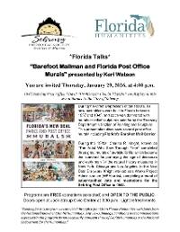 Event: Florida Talks By Florida Humanities - FL Talks Brochure - 1-29-26 Barefoot Postman & FL Murals.jpg